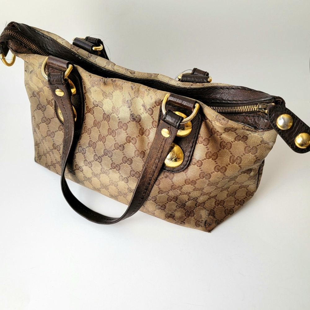 Gucci Brown Babouska Heart Shoulder Bag GG Monogram
